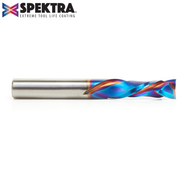 Amana Tool 46172-K CNC SC Spektra Extreme Tool Life Coated Compression Spiral 3/8 D x 1-1/4 CH x 3/8 SHK x 3 Inch Long 2 Flute Router Bit