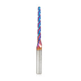 Amana Tool 46284-K CNC Spektra Extreme Tool Life Coated SC 2D and 3D Carving 1 Deg Tapered Angle Ball Nose x 1/8 D x 1/16 R x 1-1/2 CH x 1/4 SHK x 3 Inch Long x 3 Flute Router Bit